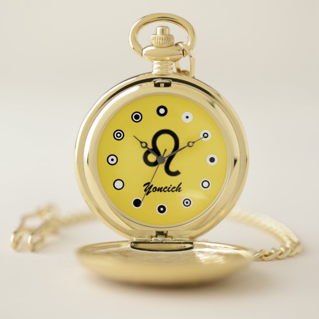 Leo Zodiac Symbol Standard (Bf) by K Yoncich Pocket Watch (Inside)