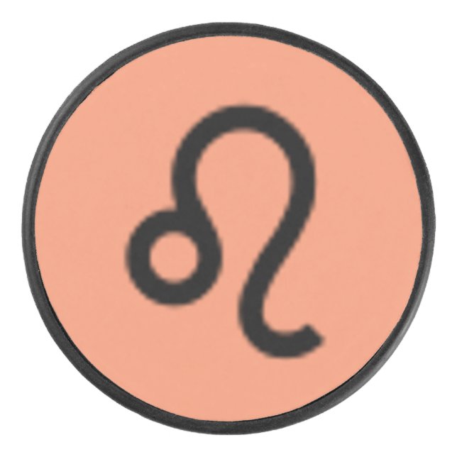 Leo Zodiac Symbol Standard by Kenneth Yoncich Hockey Puck (Front)