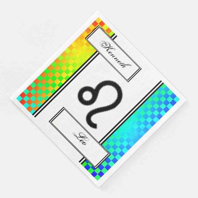 Leo Zodiac Symbol Standard by Kenneth Yoncich Paper Dinner Napkins (Corner)