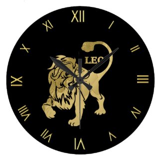 Leo Zodiac Symbol Wall Clock