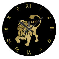 Leo Zodiac Symbol Wall Clock