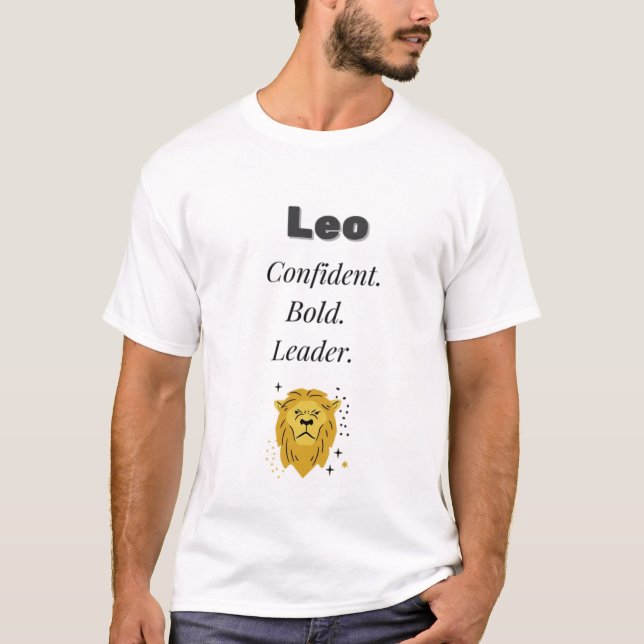 Leo Zodiac T-Shirt – Confident, Bold, Leader | Lio (Front)