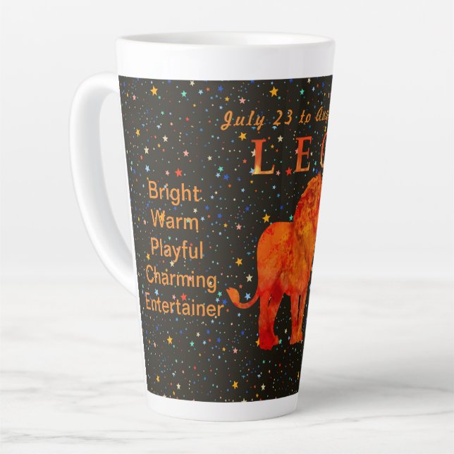 Leo zodiac traits personalized Latte Mug (Left Angle)