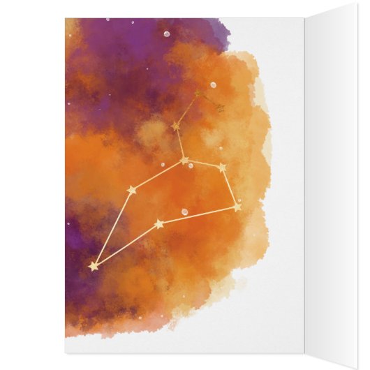 Leo Zodiac Watercolour Artistry Card (Inside (Left))