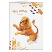 Leo Zodiac Watercolour Artistry Card (Front)