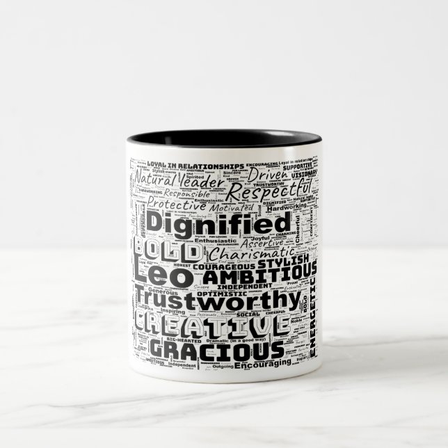  Leo Zodiac Word Cloud Inspiration Mug (Center)