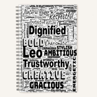  Leo Zodiac Word Cloud Inspiration Notebook