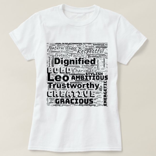 Leo Zodiac Word Cloud Inspiration  T-Shirt (Design Front)