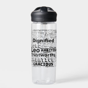 Leo Zodiac Word Cloud Inspiration Water Bottle