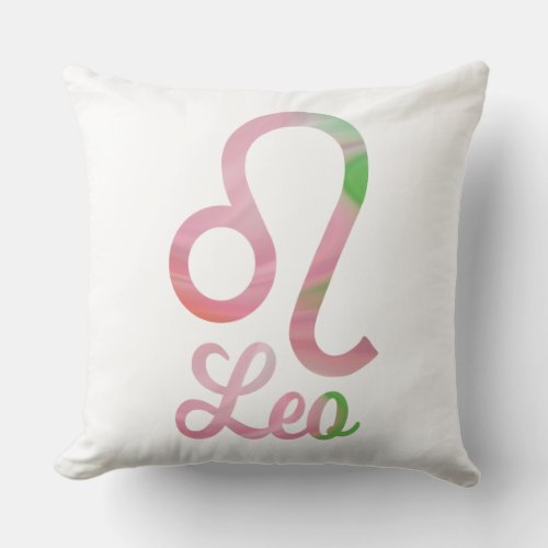 Leo Zodiacal Sign Pink White Trend Throw Pillow