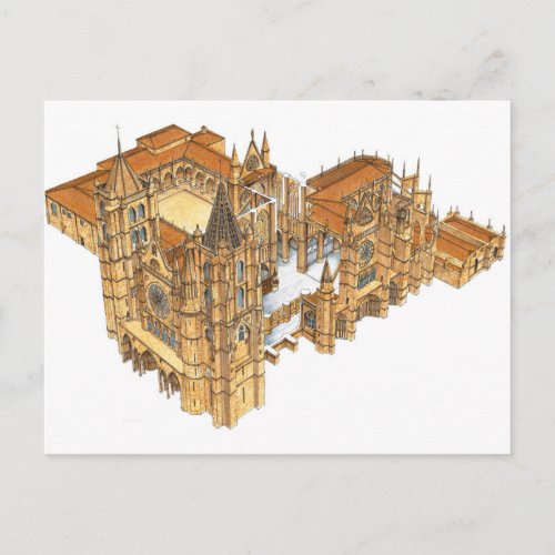 Leon Cathedral Spain Postcard