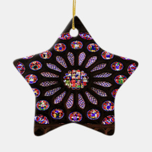 Leon Cathedral window, El Camino, Spain Ceramic Ornament