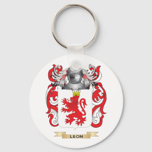 Leon Coat of Arms (Family Crest) Keychain