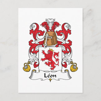 Leon Family Crest Postcard