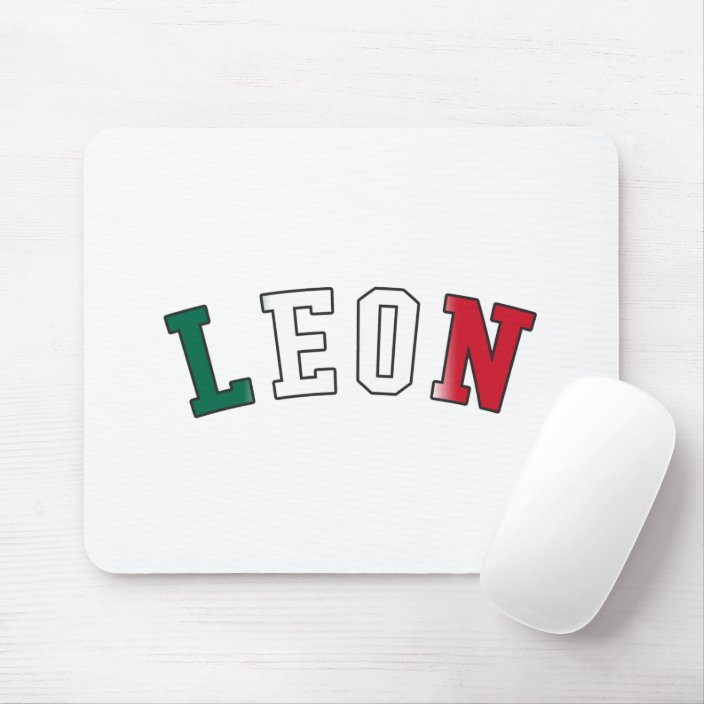 Leon in Mexico National Flag Colors Mouse Pad