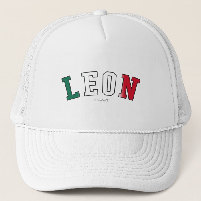 Leon in Mexico National Flag Colors Trucker Hat