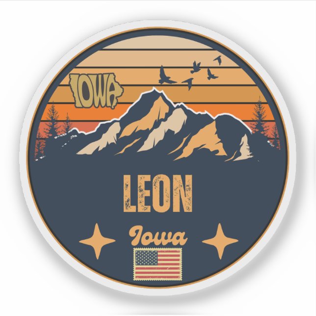 Leon, Iowa Ia, United States Sticker (Front)