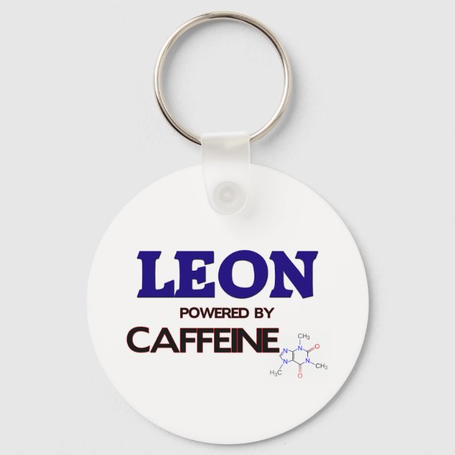 Leon powered by caffeine keychain (Front)