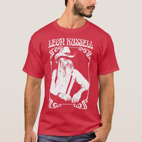 Leon Russell Retro 1970s Fan Design T_Shirt