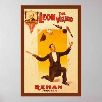 Leon The Wizard ~ Vintage Theater Poster by VintageFactory at Zazzle