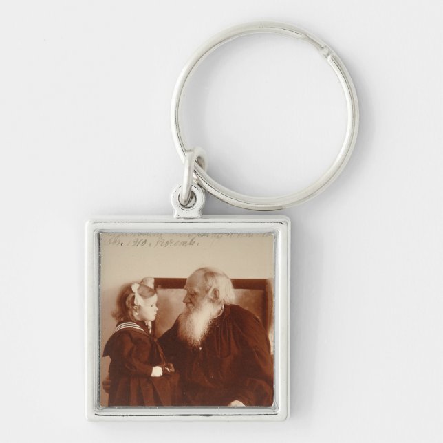 Leon Tolstoy with his granddaughter, Tatiana Keychain (Front)