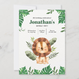 Leon Zoo Party: A Minimalist Animals Birthday Invitation