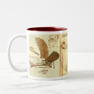 Leonado da Vinci Drawings 1 Two-Tone Coffee Mug