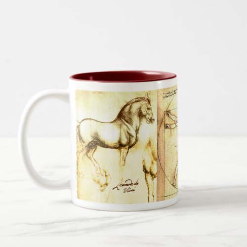 Leonado da Vinci Drawings 3 Two_Tone Coffee Mug
