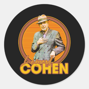Leonard Cohen 70s Aesthetic Style Fan Art Classic Round Sticker