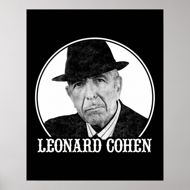 Leonard Cohen Art 60s Style Poster (Front)