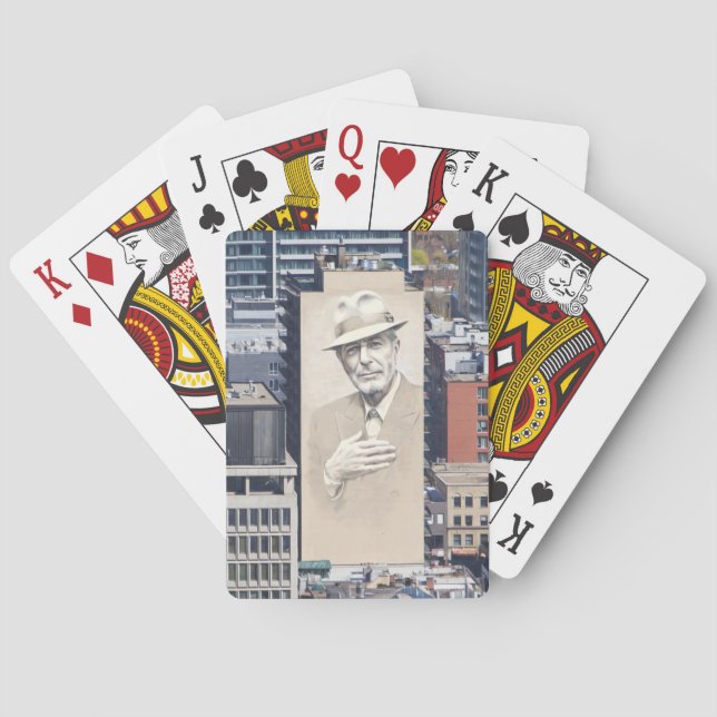 Leonard Cohen Mural in Montreal Canada Poker Cards (Back)