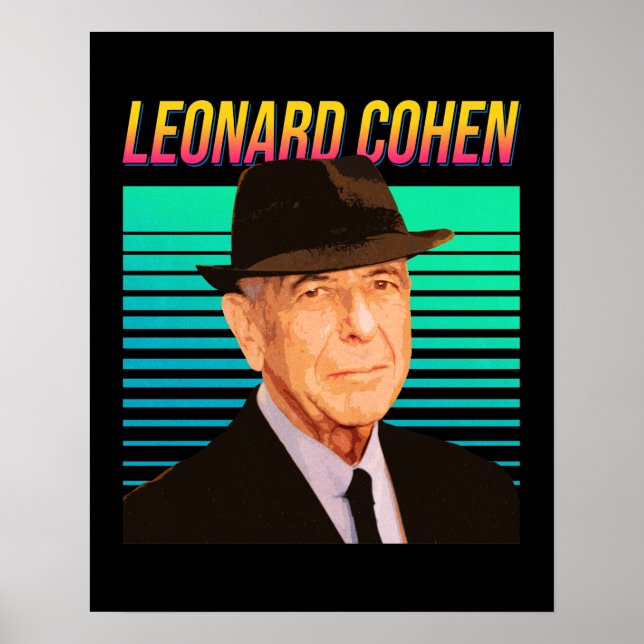 Leonard Cohen Retro Portrait Poster (Front)