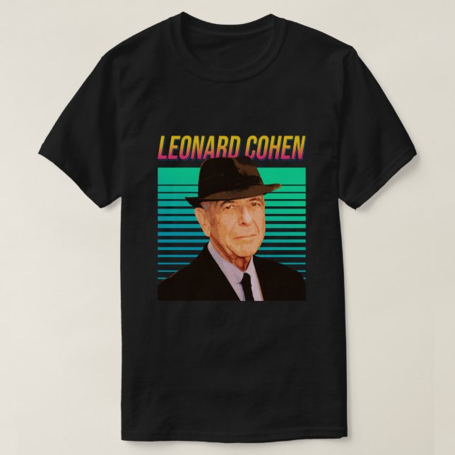 Leonard Cohen Retro Portrait T-Shirt (Design Front)