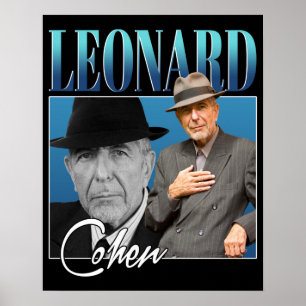Leonard Cohen Retro Style Gifts for Fans Poster