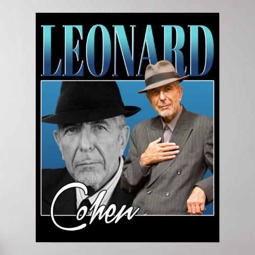 Leonard Cohen Retro Style Gifts for Fans Poster