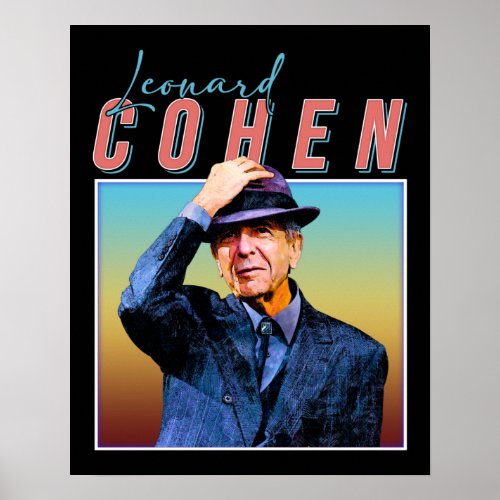 Leonard Cohen Retro Style Music Fan Gifts Poster