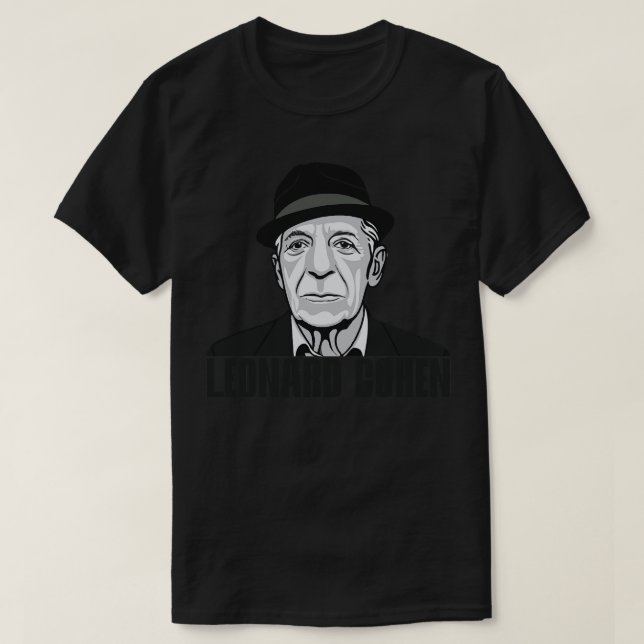 Leonard Cohen Vintage Fan Art T-Shirt (Design Front)