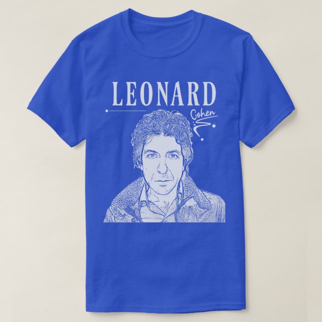 Leonard cohen White retro T-Shirt (Design Front)