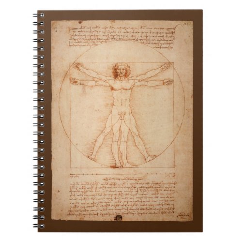 Leonard Da Vinci Anatomy of Man Vitruvian Man Notebook