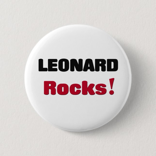 Leonard Rocks Pinback Button (Front)