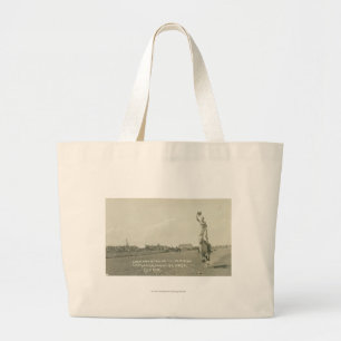 Leonard Stroud trick riding. Large Tote Bag