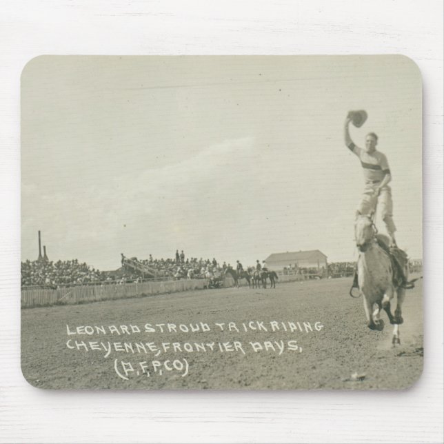 Leonard Stroud trick riding. Mouse Pad (Front)