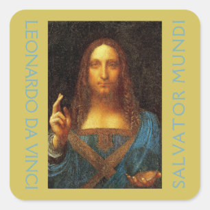 Leonardo da Vinci 1500 Salvator Mundi Art Square Sticker