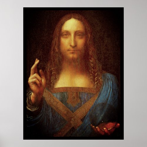 Leonardo da Vinci 1500 Salvator Mundi Fine Art  Poster