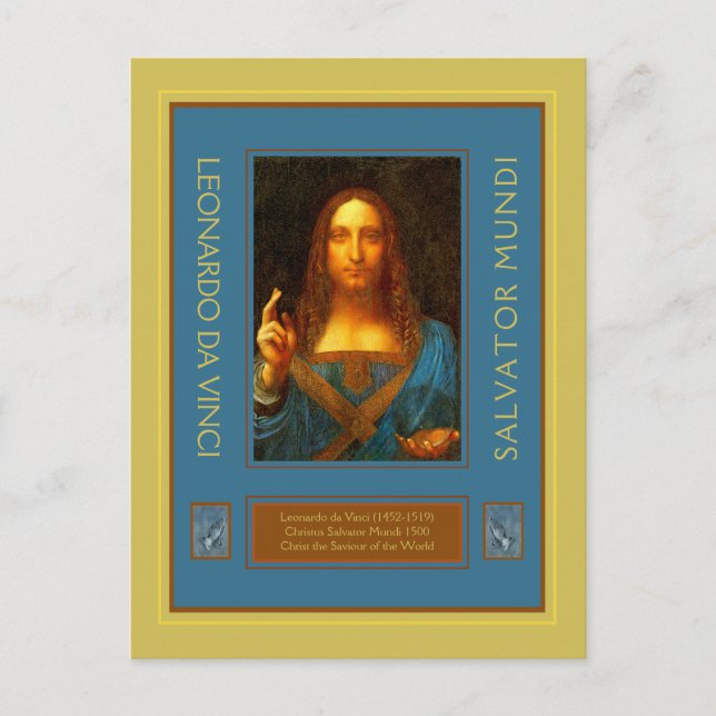 Leonardo da Vinci 1500 Salvator Mundi Postcard (Front)