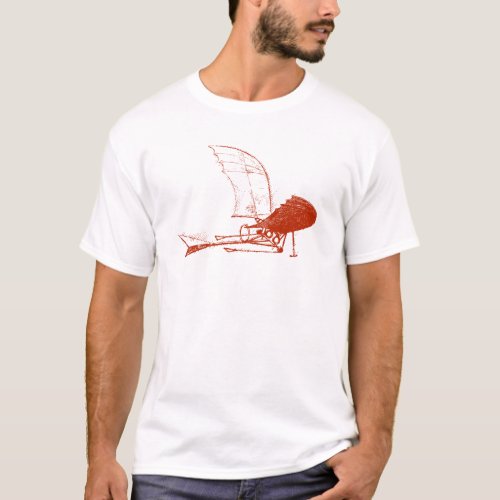 Leonardo da Vinci Airplane Flyer t_shirt