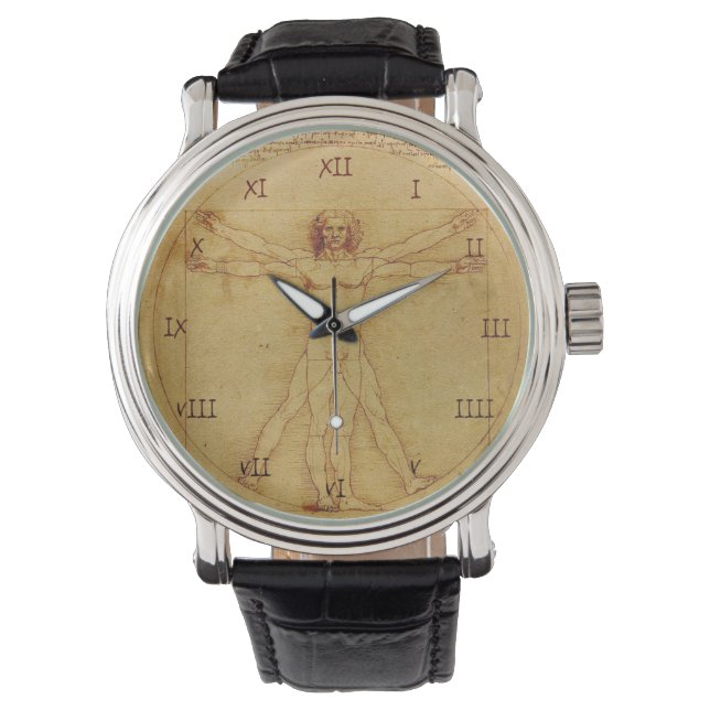 Leonardo Da Vinci Anatomy Study, human body Watch (Front)