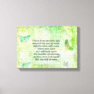 Leonardo da Vinci  Animal Rights quote vegan Canvas Print