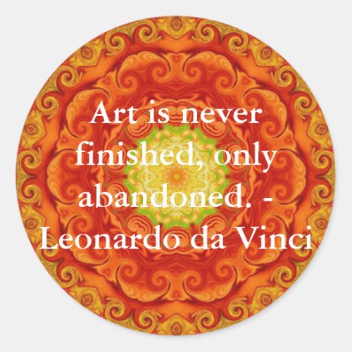 Leonardo da Vinci art quote Classic Round Sticker