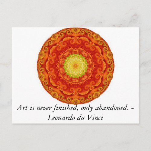 Leonardo da Vinci art quote Postcard